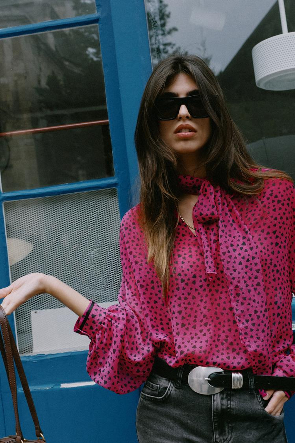 ZARA БЛУЗА С ПРИНТОМ «СЕРДЦА», РАЗНОЦВЕТНЫЙ