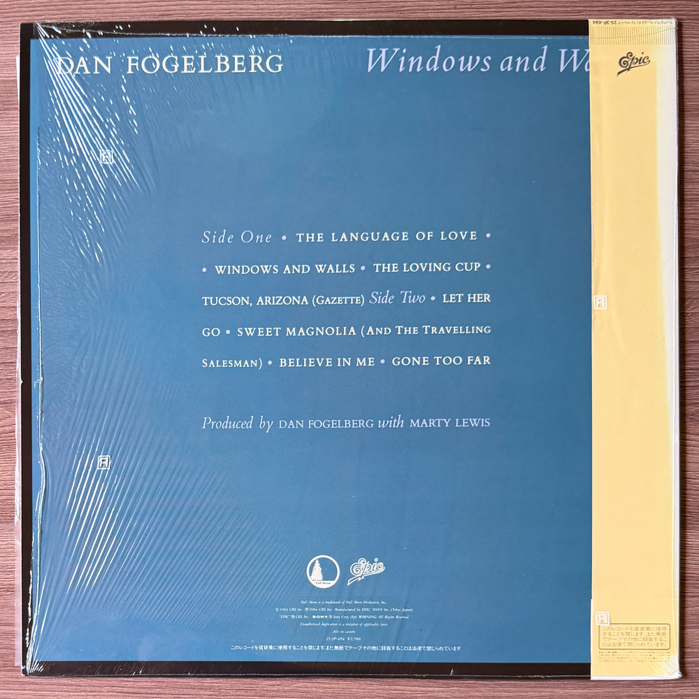 Виниловая пластинка Dan Fogelberg ‎– Windows And Walls LP