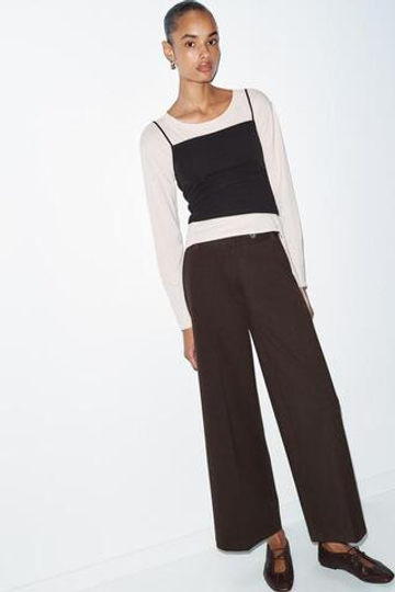 ZARA БРЮКИ ИЗ ИНТЕРЛОКА, ШОКОЛАДНЫЙ