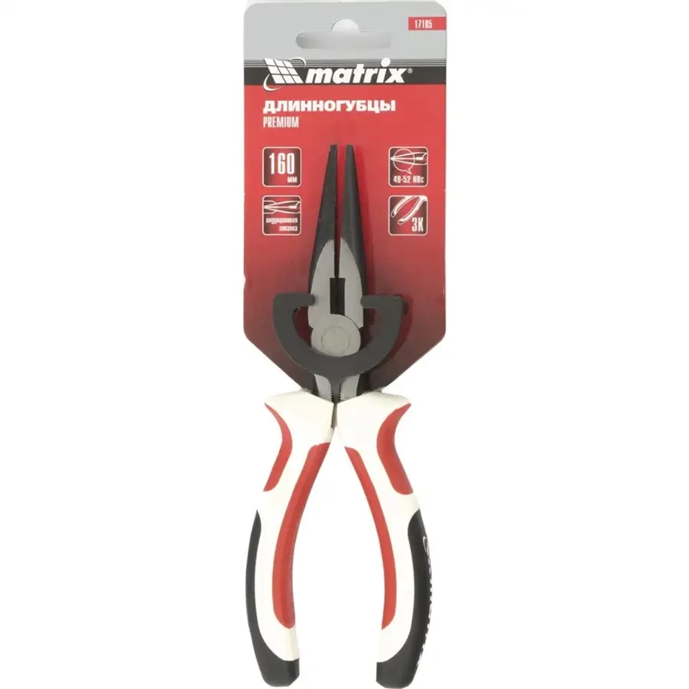 Длинногубцы Premium, 160 мм, прямые MATRIX 17185