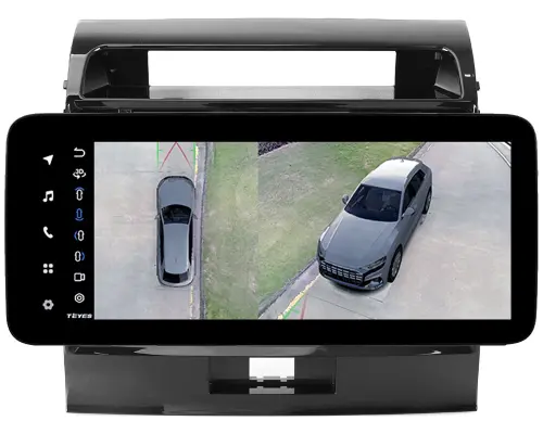 Магнитола для Toyota Land Cruiser 200 2007-2015 (экран климата снизу) - Teyes LUX ONE 360 монитор 12.3" 2K QLED на Android 10, Быстрая, CarPlay, 4G SIM-слот, 4 камеры в комплекте