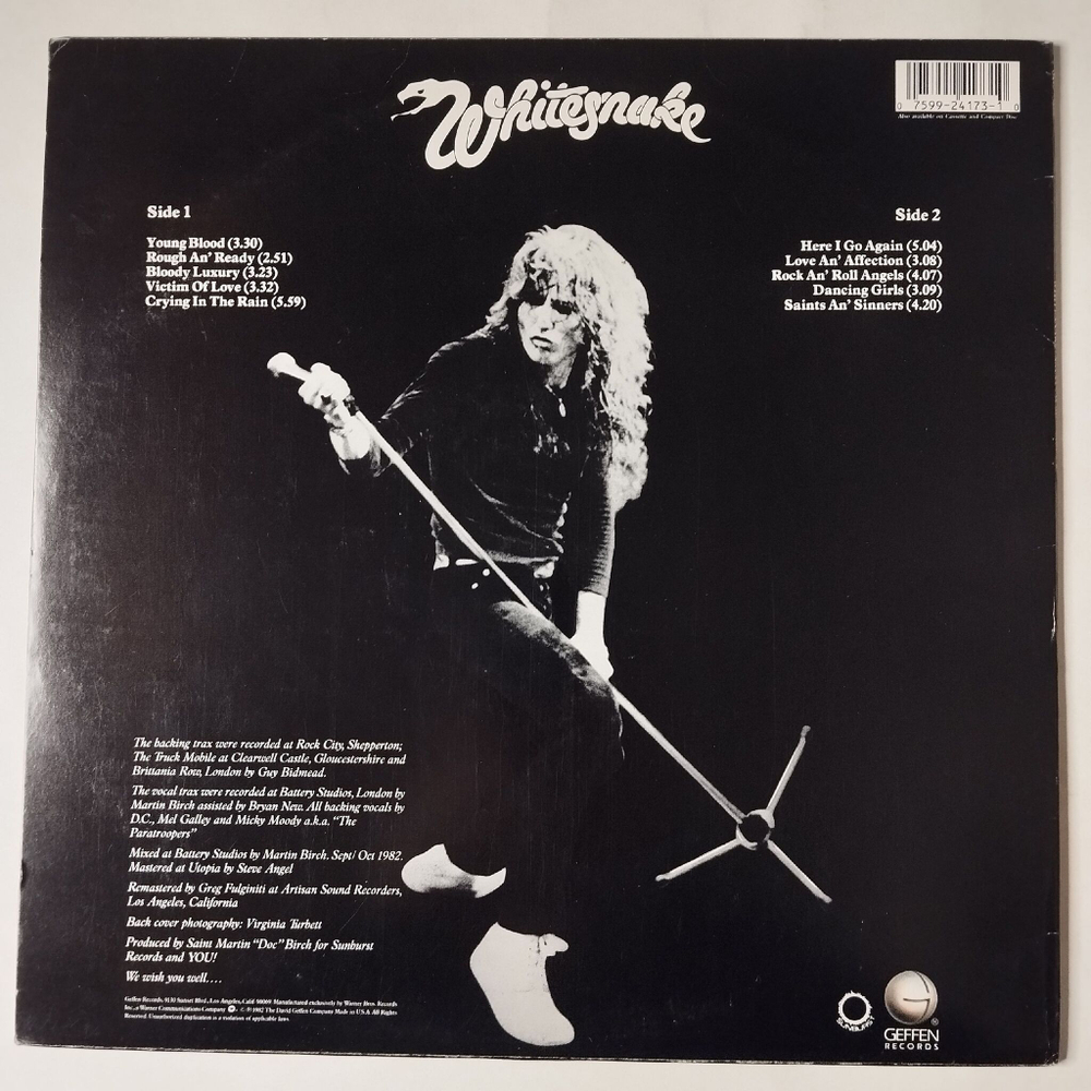 Винтажная виниловая пластинка LP Whitesnake Saints and Sinners (USA 1988)