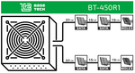 Блок питания ATX BaseTech R1, 450W, Bulk, 1x4+4pin, 1x6+2PIN, 4xSATA, 2xMOLEX (BT-450R1)