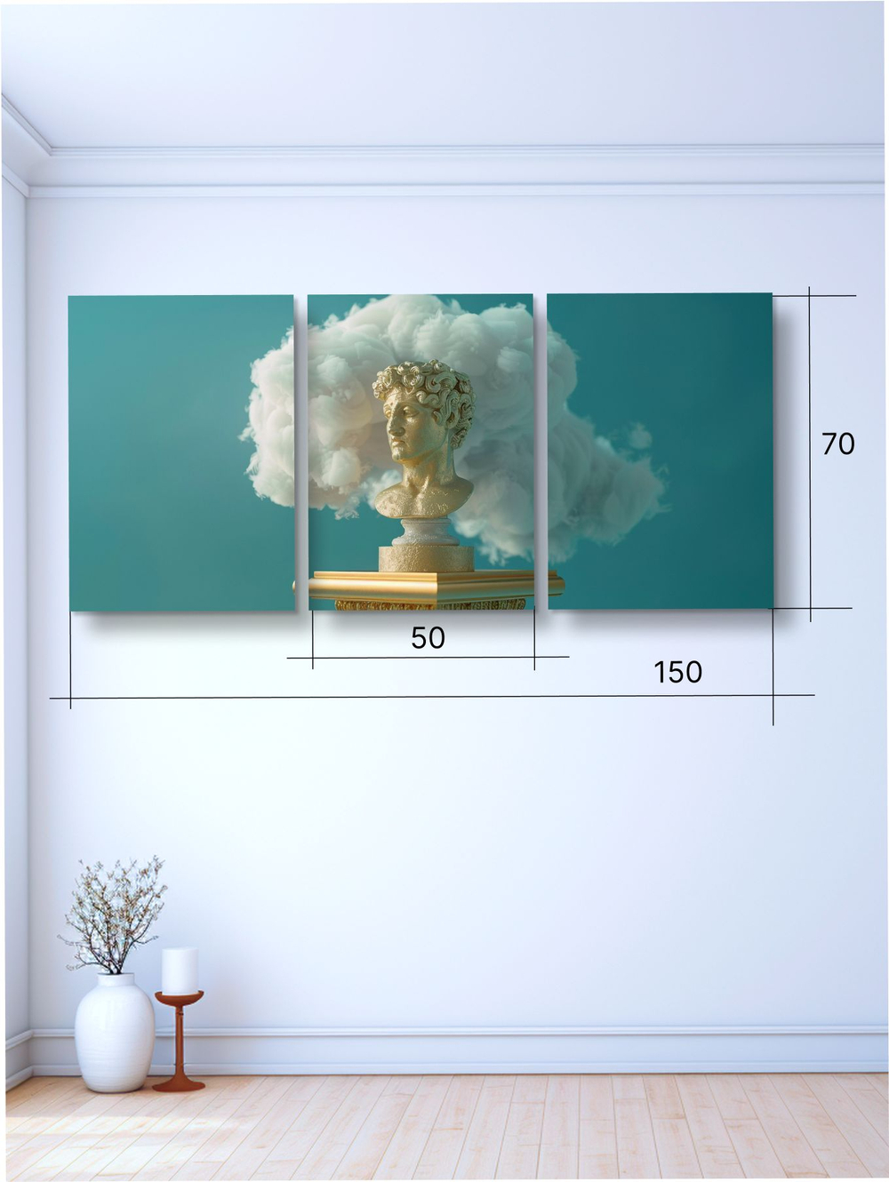 Картина Золотое будущее модульная 50x70см 3шт.