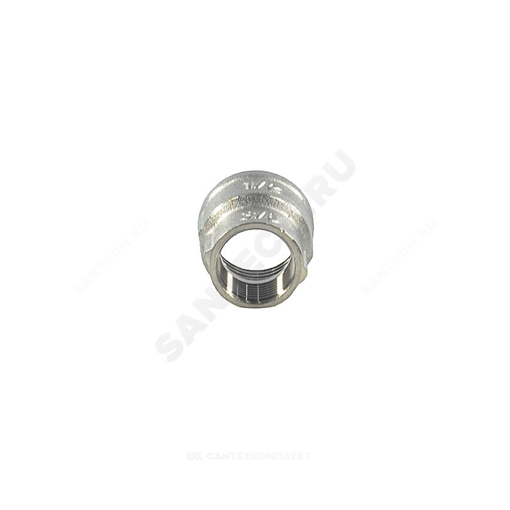 Муфта латунь никель переходная Ду 40х32 (1 1/2"х1 1/4") ВР/ВР SantechSystems