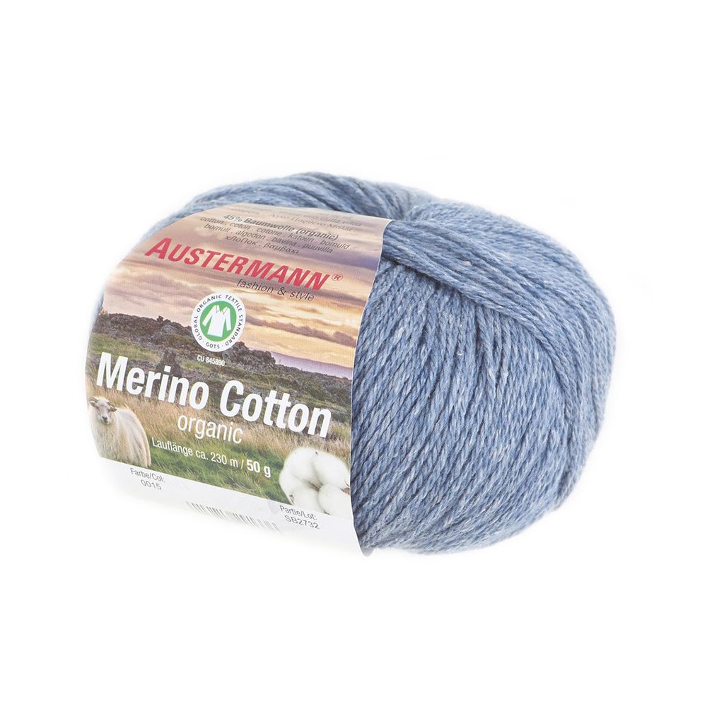 Пряжа Austermann (Аустерманн) Merino Cotton organic / уп.10 мот. по 50 г, 230 м, 12023 Пряжа Austermann (Аустерманн) Merino Cotton organic / уп.10 мот. по 50 г, 230 м, 12023