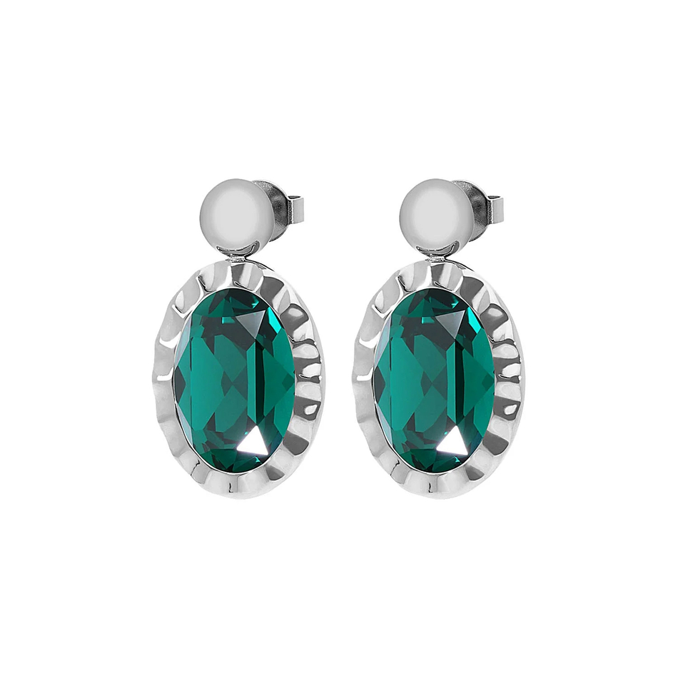 Серьги Qudo TIVOLA UNICA big (S/P) Emerald 2,65 cm 332048