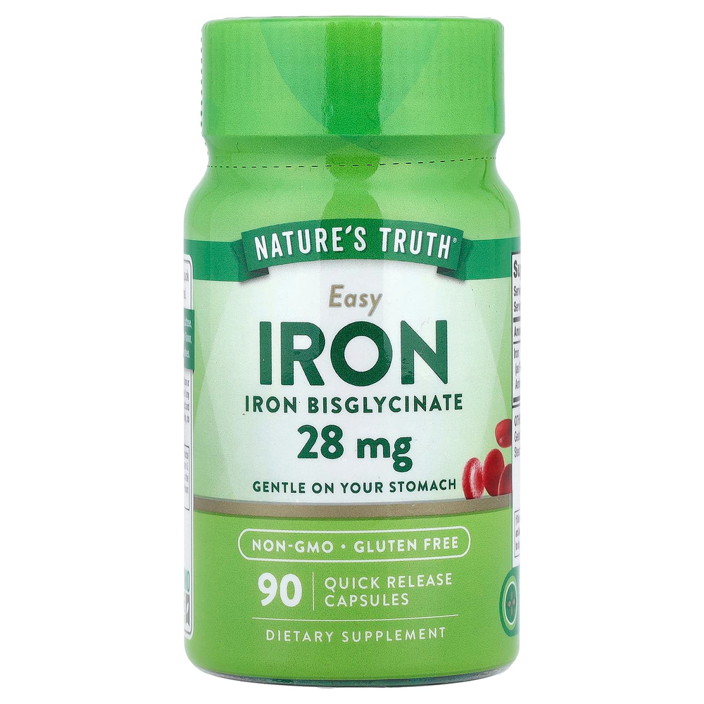 Nature's Truth, Easy Iron, 28 мг, 90 капсул быстрого высвобождения