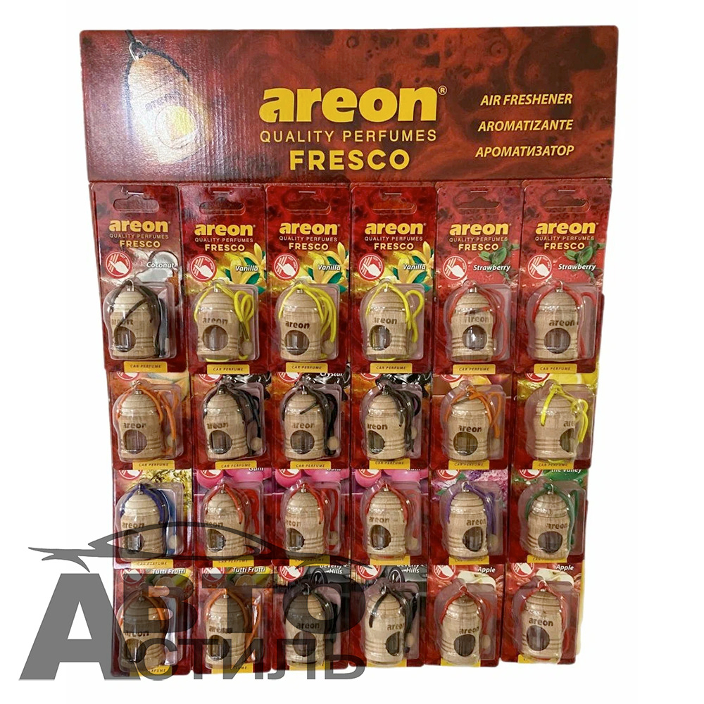 Ароматизатор бочонок AREON ФРЕСКО  Микс лист 24шт ассорти