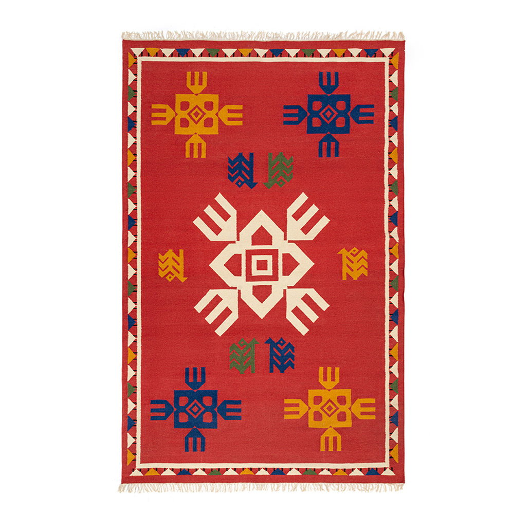 Ковер из шерсти по мотивам чувашских орнаментов 160х230см Tkano Cultural Heritage
