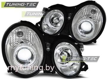 Передние фары angel eyes chrome для Mercedes CLK W208