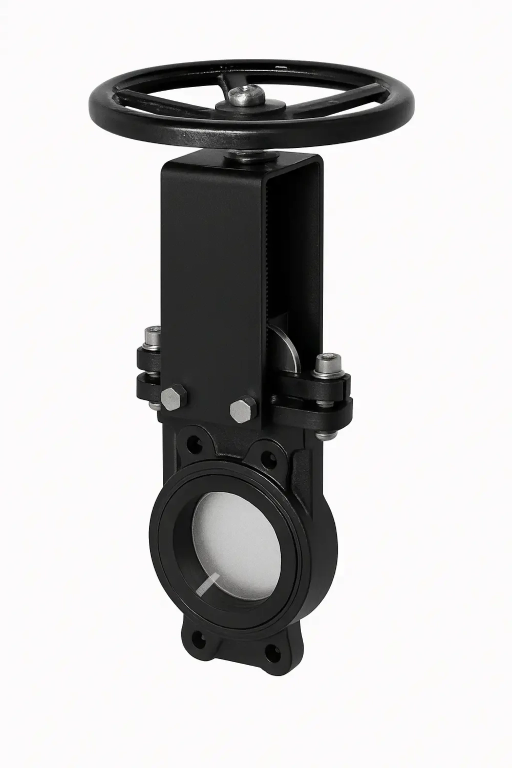 Задвижка шиберная ножевая с невыдвижным штоком TAFLINE TL81-A Ду80 Ру10 со штурвалом