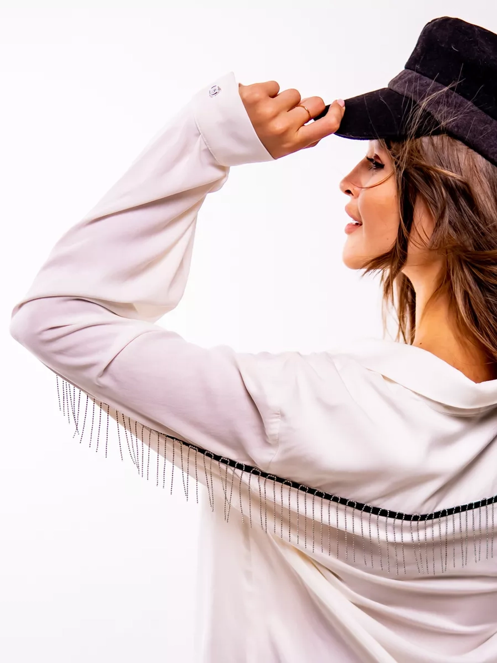Блузка с бахромой нарядная вечерняя