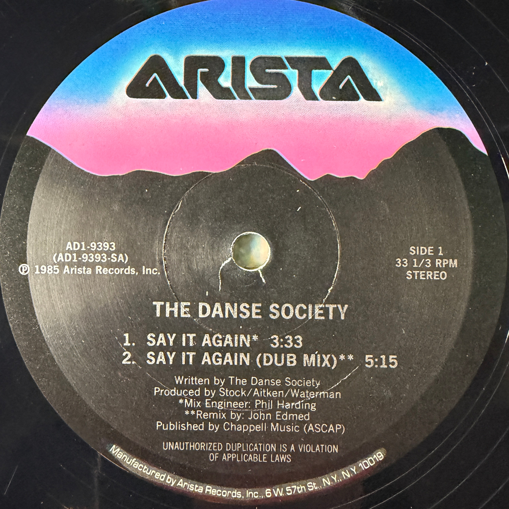 The Danse Society ‎– Say It Again (США 1985г.)
