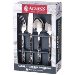 НАБОР СТОЛОВЫХ ПРИБОРОВ AGNESS, 16 ПРЕДМЕТОВ