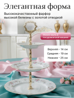 Этажерка 3-ярусная "Bernadotte" Дикая роза  25х19х14