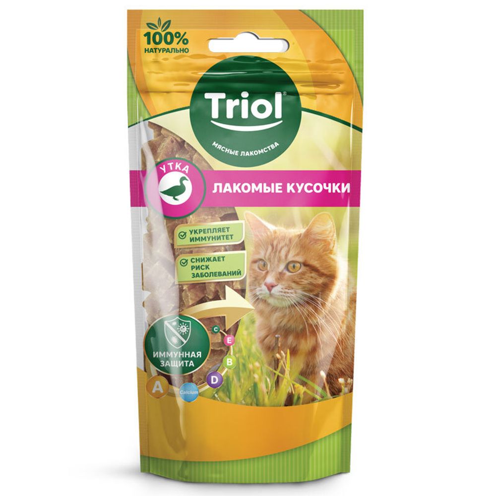 Лакомство Triol для кошек «Лакомые кусочки из утки», 40г
