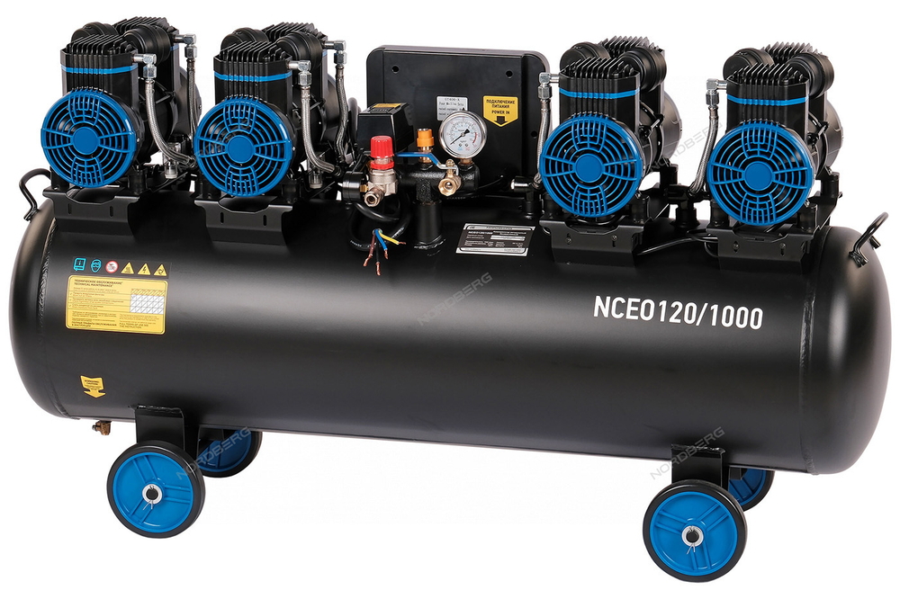 NORDBERG (NCEO120/1000) Компрессор безмасляный 380 В, ресивер 120 л, 1000 л/мин