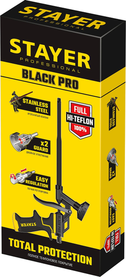 STAYER Black PRO, тефлоновый пистолет для монтажной пены, Professional (06862_z02)