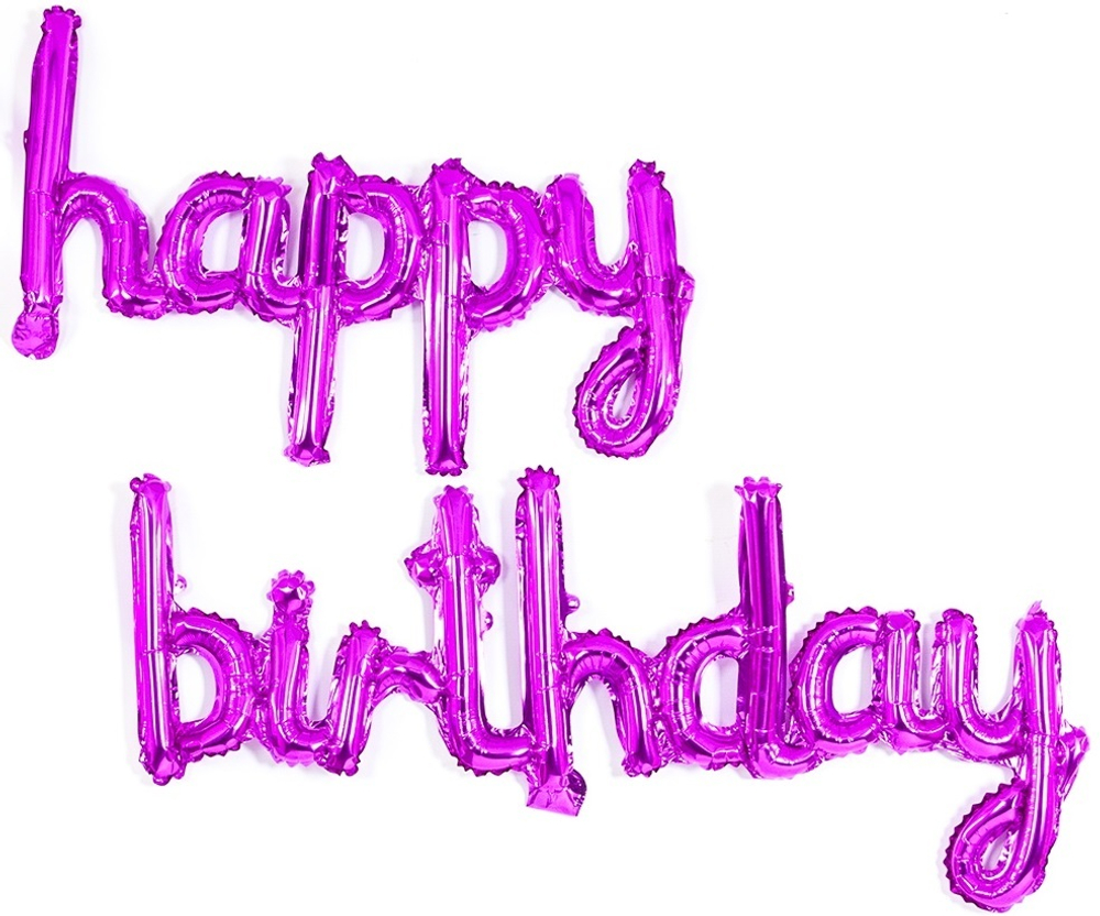 Набор мини-букв "Happy Birthday" фуксия
