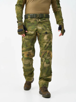 Брюки тактические мужские GEN 3 COMBAT A-TACS FG (ГЕН 3 КОМБАТ А-ТАКС ФГ), MIMICRYA материал рипстоп нейлон + хлопок (50%*50% NYCO), расцветка A-TACS FG (МОХ)