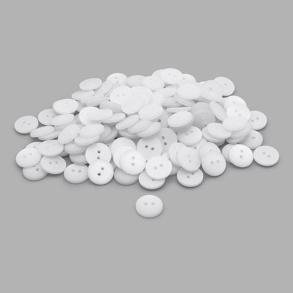 Пуговицы 2 прокола 22L=14 мм, пластик (White (белый)), CR-K18M, 144 шт