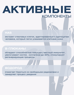 Водородная маска со стволовыми клетками, бета-глюканом Spa Treatment HAS Hydro Jelly, 1шт