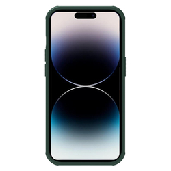 Противоударный защитный чехол зеленого цвета от Nillkin для смартфона iPhone 14 Pro Max, серия Super Frosted Shield Pro