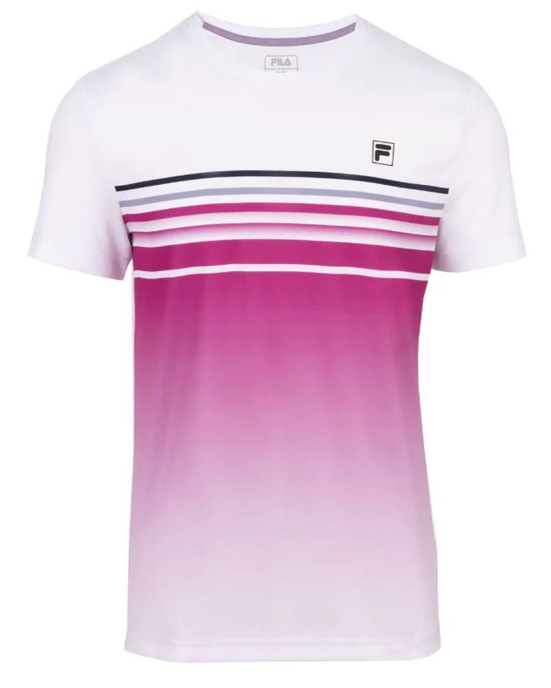 Мужская теннисная футболка Fila Miguel - festival fuchsia print