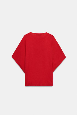 ZARA ТОП С ШИРОКИМИ РУКАВАМИ, КРАСНЫЙ