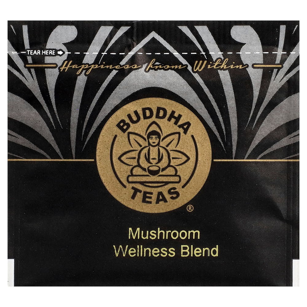 Buddha Teas, Organic Herbal Tea, оздоровительная смесь с грибами, без кофеина, 18 чайных пакетиков, 36 г (1,27 унции)