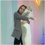 Мягкая игрушка Кот - батон, игрушка - обнимашка 110 см - Серый