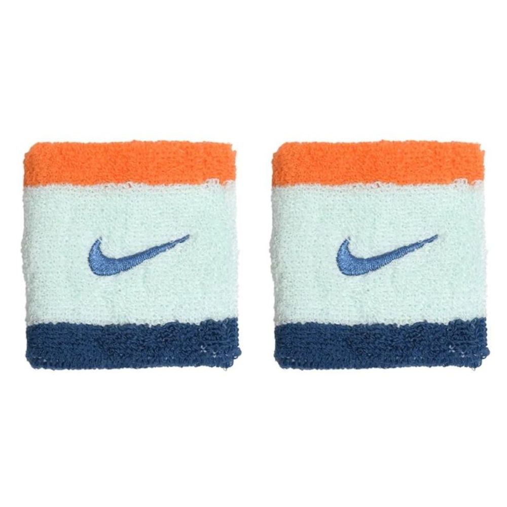 Напульсник теннисный Nike Swoosh Classic 2P - orange/mint/teal