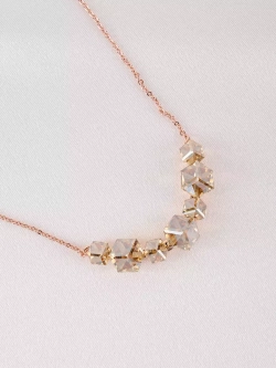 Колье дуга Мираж с кристаллами Swarovski цвета шампань
