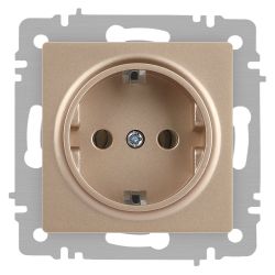 Розетка Intro Accent 6-202-04 2P+E Schuko 16А-250В IP20 СУ AL/CU шампань | Intro