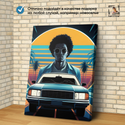 Картина karTTina "НЕОНОВЫЙ ДРАЙВ", 150 см х 70 см
