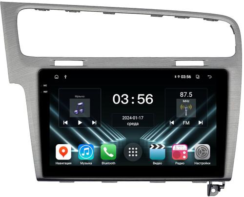 Магнитола для Volkswagen Golf 7 2012-2020 (рамка серебро) - FarCar S280 монитор 10.36" IPS на Android 13, CarPlay