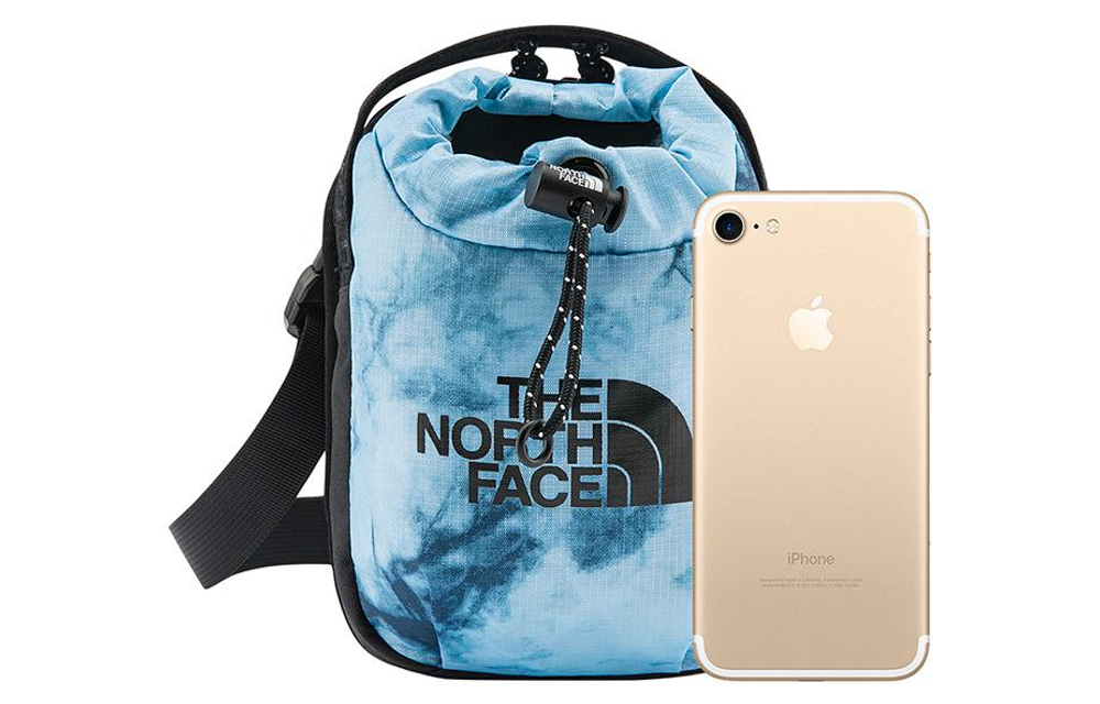 THE NORTH FACE 2L Shoulder Bag, Crossbody Bag, Outdoor Bag Fabric Blue Camouflage Unisex