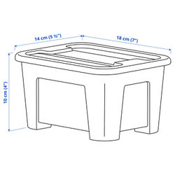 IKEA SAMLA  (ИКЕА САМЛА)  -  Коробка с крышкой - прозрачный 14х18х10 см/1 л