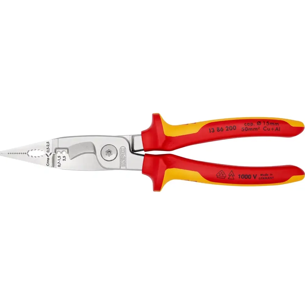 Электромонтажные клещи хромированные 200 мм Knipex 13 86 200 SB