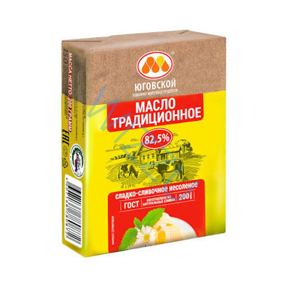Масло сливочное традиционное 82,5% 200гр