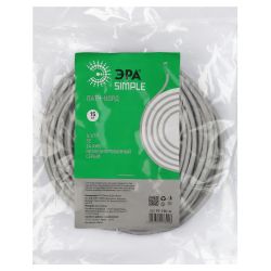 Патч корд ЭРА SIMPLE U/UTP неэкранированный 15 м, категория 5e, серый | Патч корды