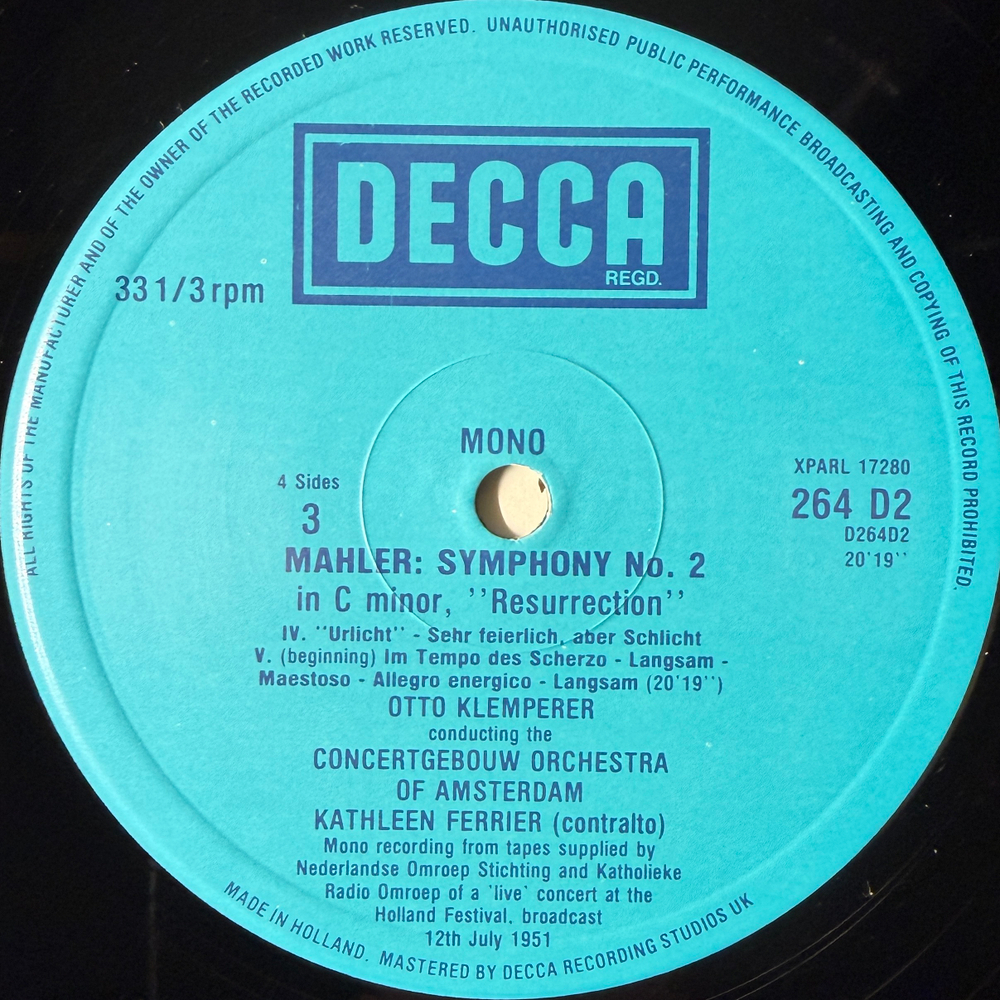 Малер - Симфония №2 2LP (Англия 1982г.)