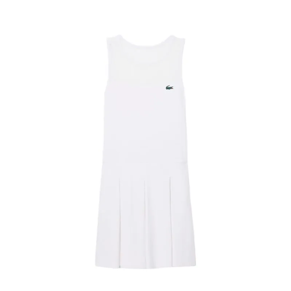 Теннисное платье Lacoste Dual Fabric Pleated Stretch Tennis - white