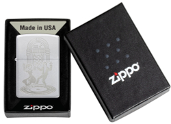 Зажигалка Zippo Vintage Dance с покрытием Satin Chrome, латунь/сталь, серебристая, 38x13x57 мм