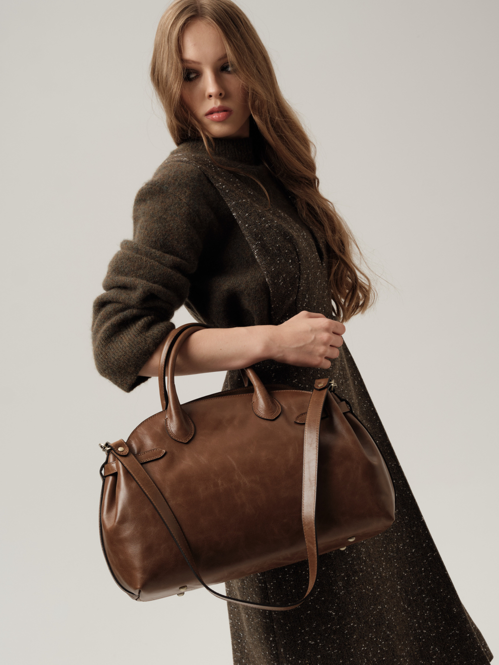 Кожаная сумка Amelie DBR 31463 светло-коричневый
