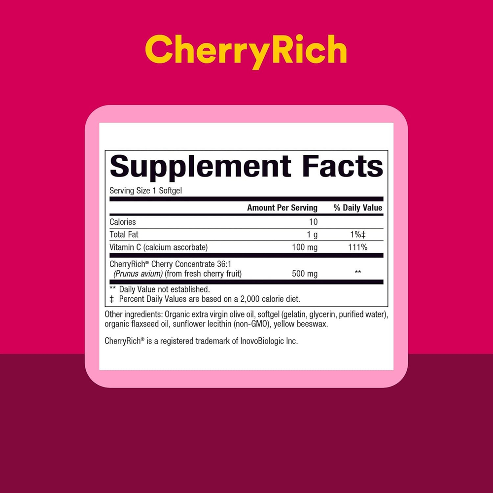 Natural Factors, Cherry Rich, суперсильный концентрат вишни, 500 мг, 90 капсул