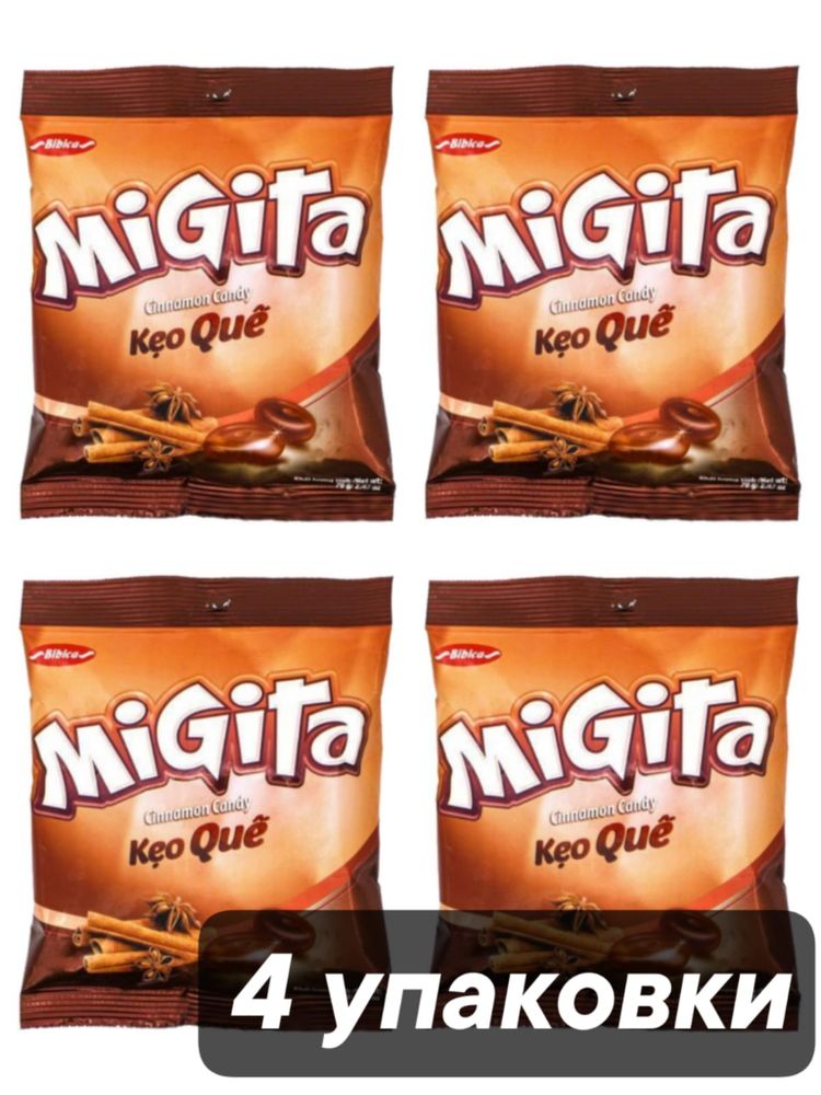 Конфеты леденцовые Bibica Migita со вкусом корицы 70 г x 4 шт