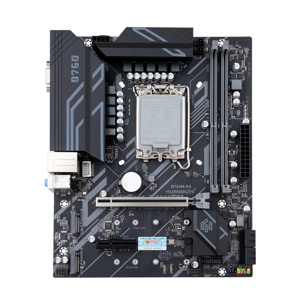 Материнская плата HUANANZHI B760M-D4-A, Socket1700, mATX, Retail, 2xDDR4, PCIe5.0, 2xM.2, GLAN, 4xUSB2, 6xUSB3, VGA, HDMI, DP (HNZ-B760M-D4-A)