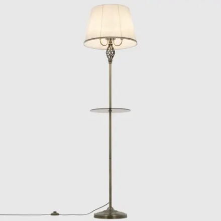 Citilux Вена CL402930T Торшер бронза со столиком и белым абажуром
